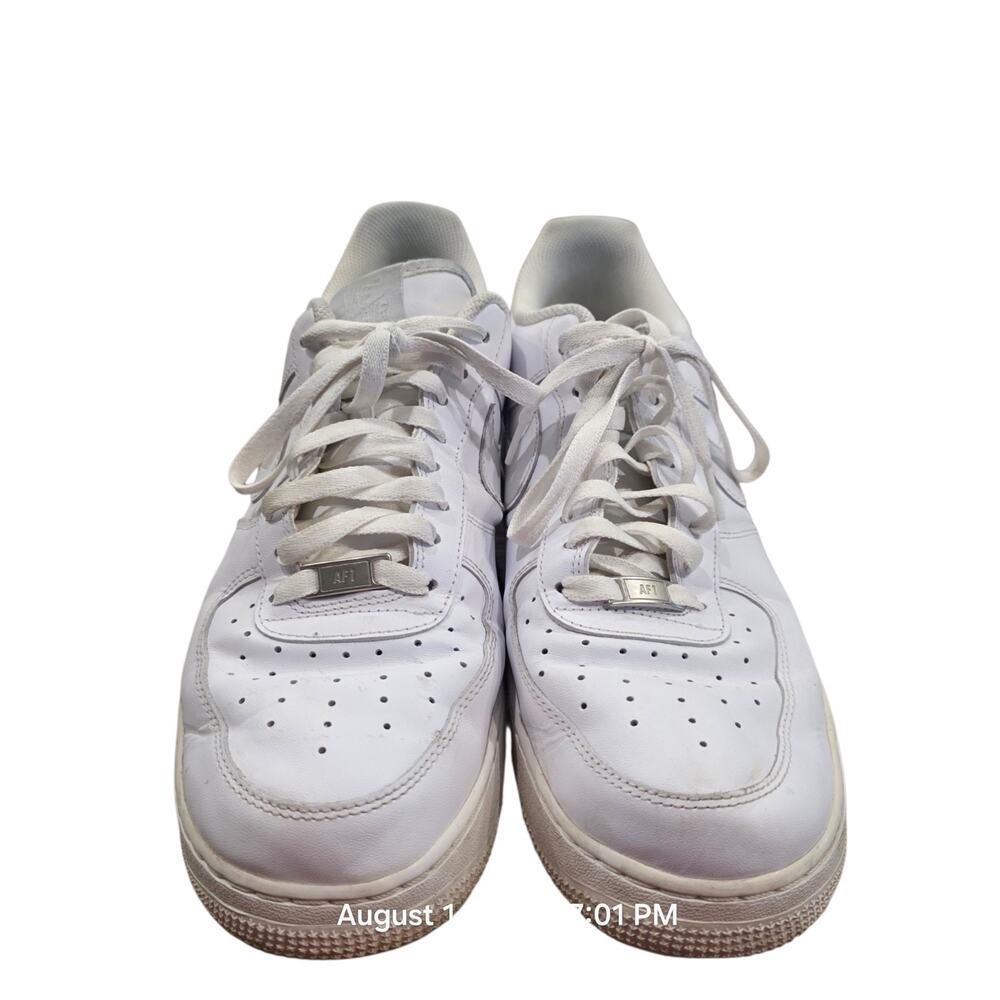 Nike Air Force 1 Low '07 Men's Size 12 Triple White 315122-111 Leather AF1